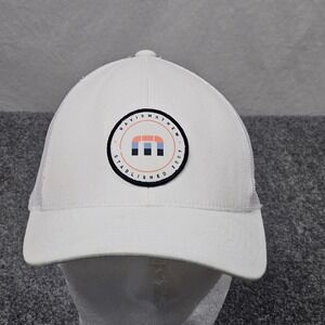 Travis Mathew Trucker Hat White Mesh Snapback Cap Logo Patch Golf Casual